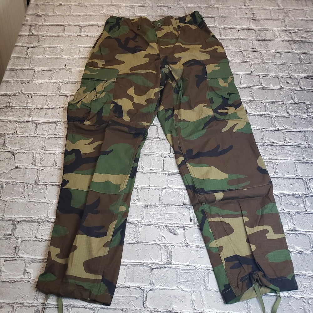 US Army BDU Pants Mens Small Short Woodland Camo Cargo Hot Weather Combat New